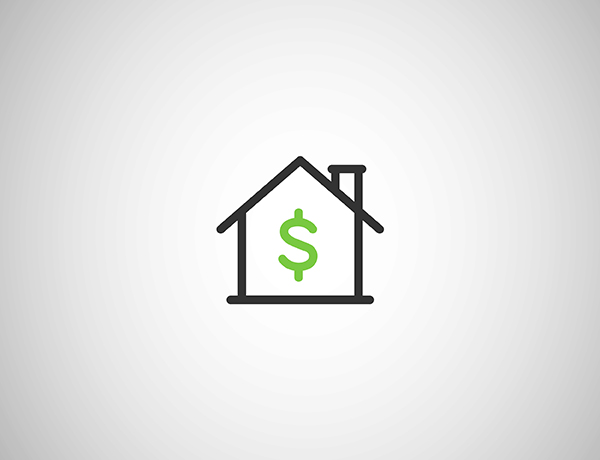 a house with a dollar sign inside of it