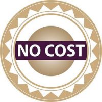 a no cost sign on a white background